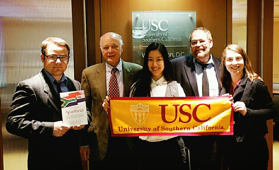 Justin Chapman, Daniel Whitman, Jung-hwa "Judy" Kang, Dr. Abdin Noboa-Rios, and Amanda Lester at USC's DC office